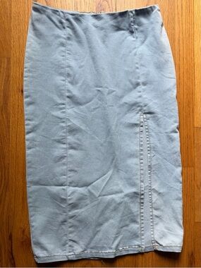 Better Be Pale Blue Pencil Skirt with Side Slit Detail